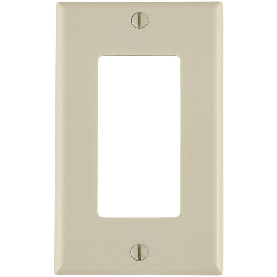 Wall Plate, Decora/GFCI Device, 1-Gang, Device Mount, Light Almond Thermoset