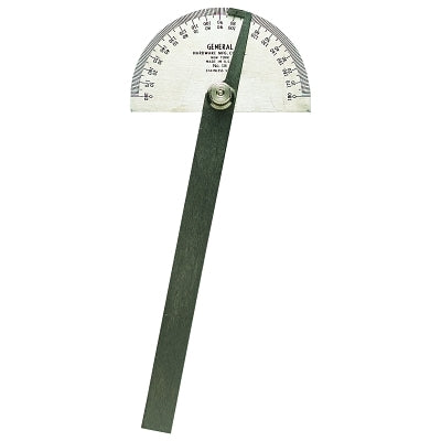 Stainless Steel Protractor, 6 in, Round Head
