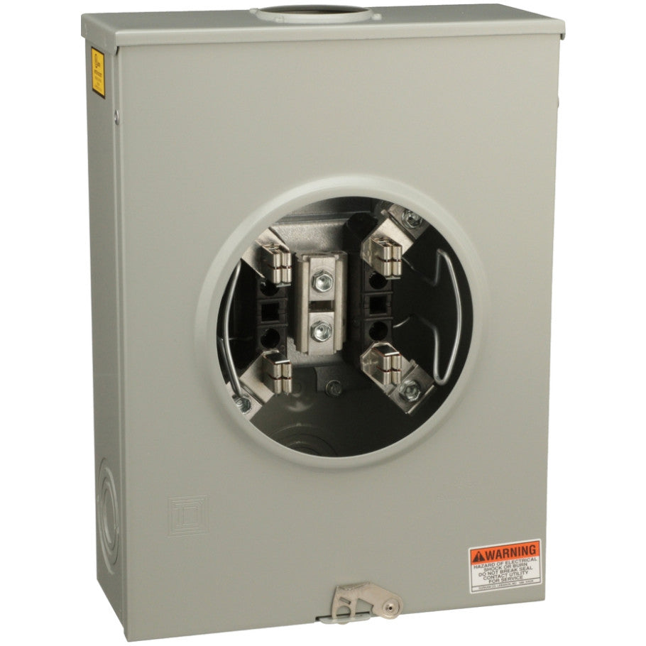 Ringless 200A 600V 1-Phase 4-Jaw Individual Meter Socket Without Bypass or Jaw Release, OH/UG