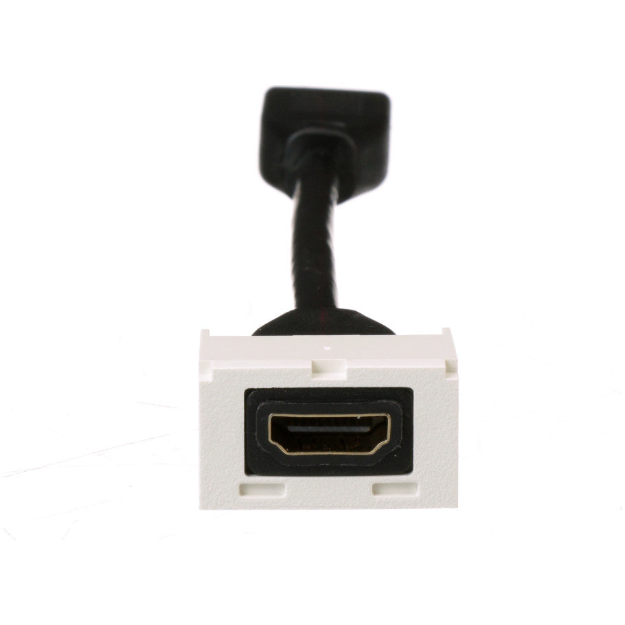 PanNet, HDMI Module, ABS, Type A Female, Coupler Termination, Off-White, 0.72 H x 1.24 W x 6 in. D