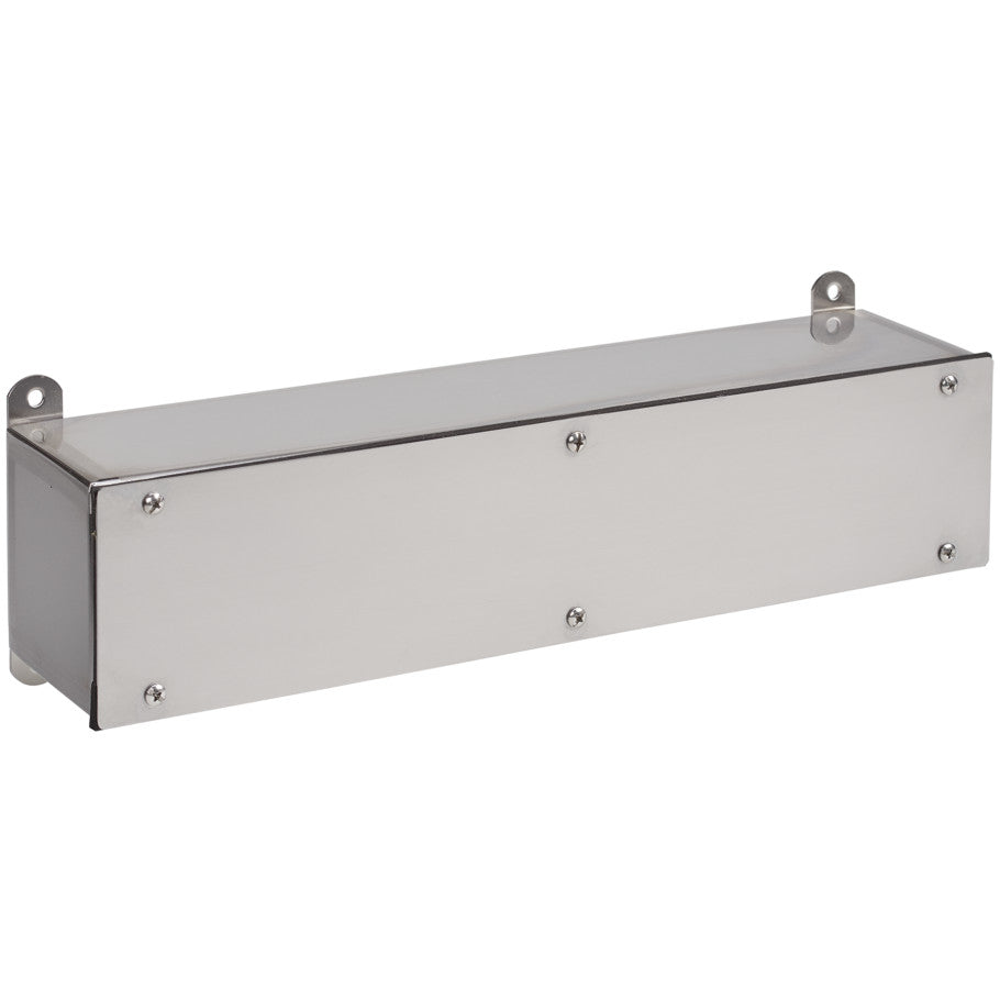 F24 Series, Wiring Trough, Stainless Steel, 14 AWG, Threaded Cover, Gray, 36 L x 6 H x 6 W in.