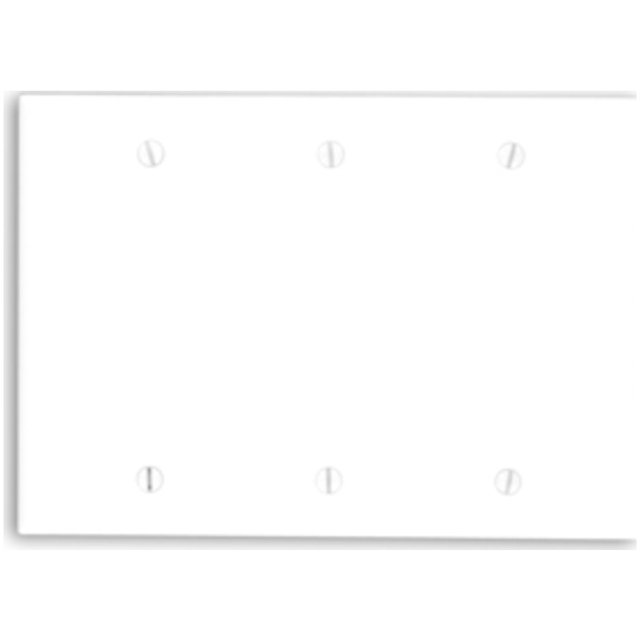 Wall Plate, Blank, 3 Gang, Box Mount, White