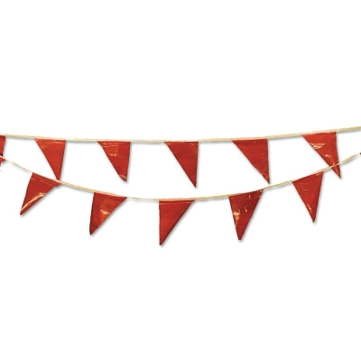 Pennant, 9 in x 12 in, 60 ft String, Vinyl, Red