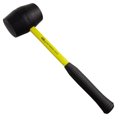 Rubber Mallet, 2 lb, 16-1/2 in L, Fiberglass Handle