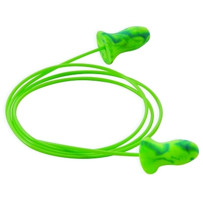Meteors Disposable Earplugs, Foam, Green, Corded, Small