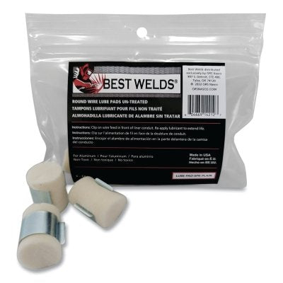 Lube Pad, Plain, White, Clip Included, 6 EA/PK