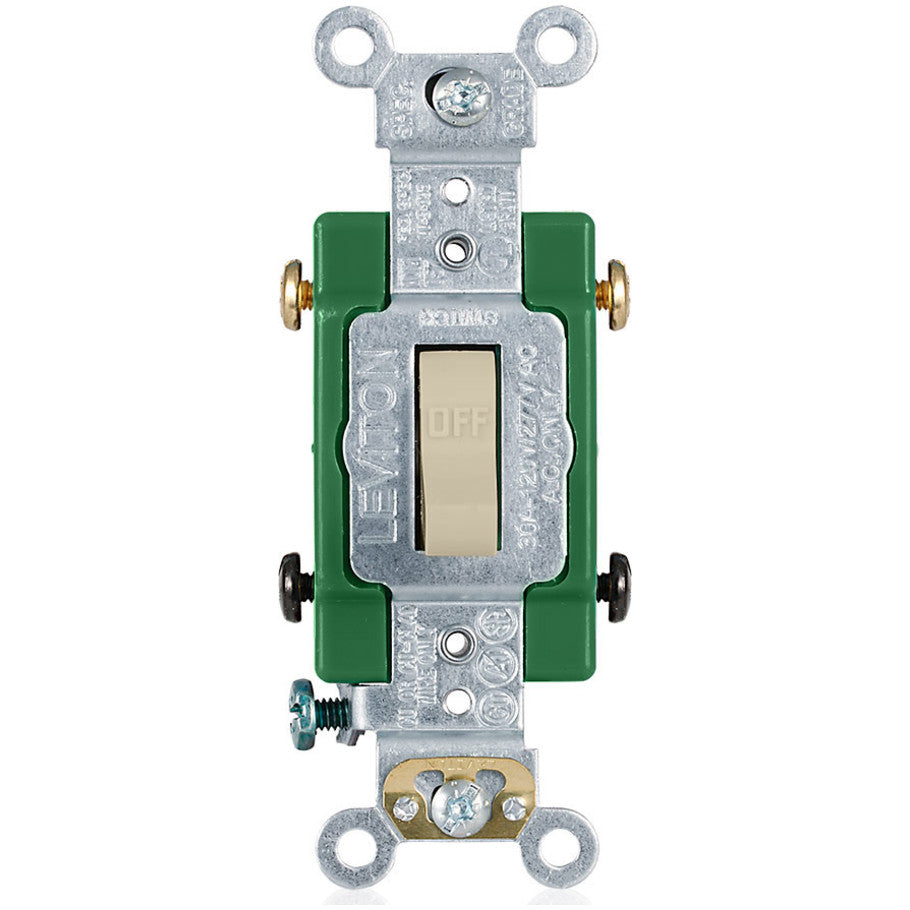 30A 120/277V 2-Pole Extra Heavy Duty Industrial Switch, Ivory