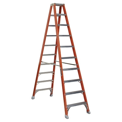 FM1500 Series Fiberglass Twin Front Ladder, IA, 10 ft x 27-3/4 in W, 300 lb Capacity