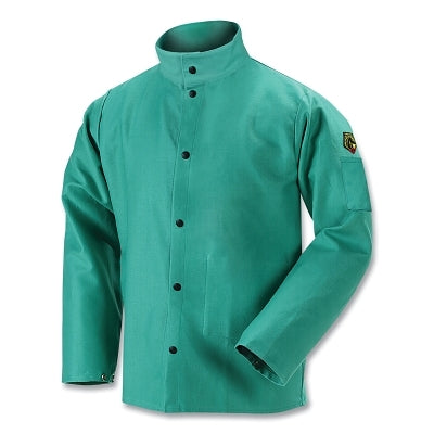 F9-30C Flame-Resistant Cotton Welding Jacket, Medium, 9 oz FR Cotton, Green
