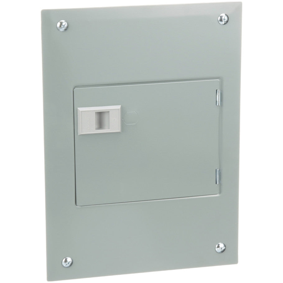 Load center, QO, 1 phase, 6 spaces, 12 circuits, 100A fixed main lugs, NEMA1, door flush cover