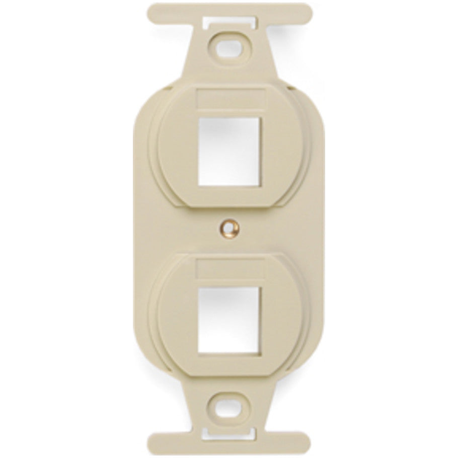 QuickPort Decora Type 106 Duplex Insert, 2-Port, Ivory