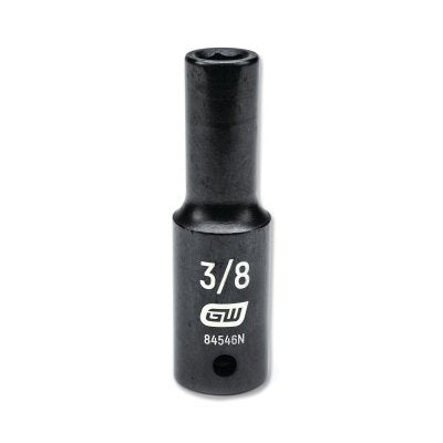 Impact Socket, 1/2 in Drive Size, 3/8 in Opening Size, 6-point, Deep Length