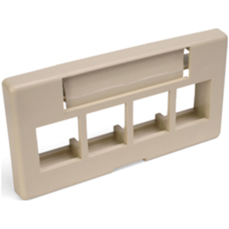 QuickPort Modular Furniture Faceplate, 4 Port, Ivory