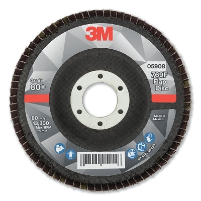 3M 638060-05908 Flap Disc, 4.5 in x 7/8 in, 769F T29, 80+ Grit
