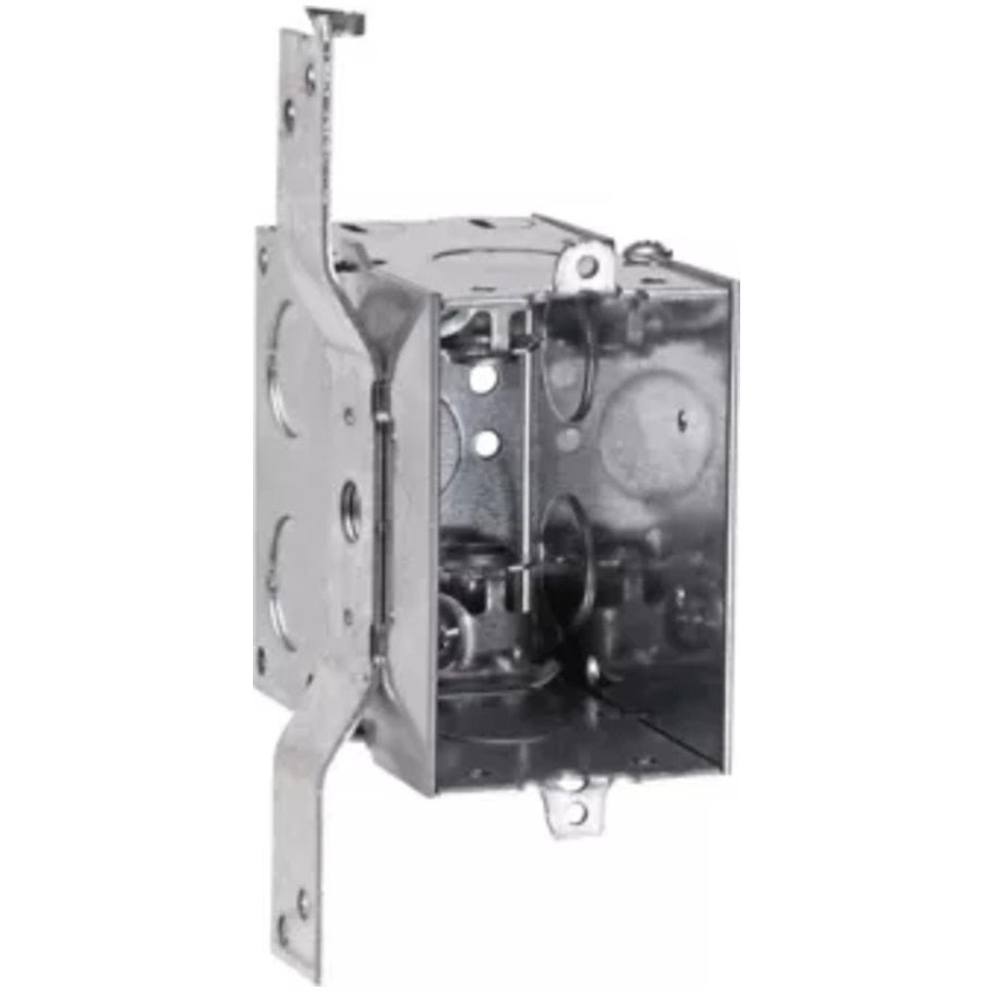 Steel Switch Box, 3x2, Gangable, 3-1/2 in.D, (4)Side Cable Clamps   (6) 1/2 in. KO, (1) 1/2 in. Bottom KO, S-Bracket 7/8 in. Set