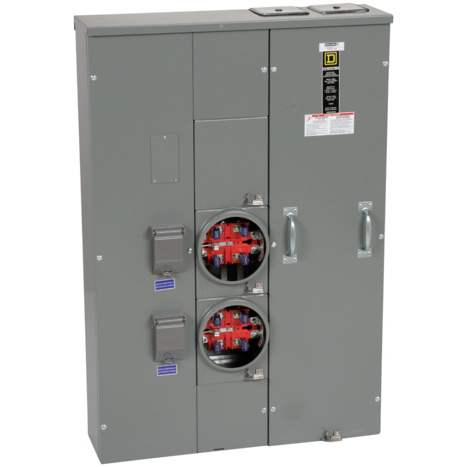 Meter Pak MP Meter Center, Ringless Type, 200A, 2 Position, 5 Jaw, No Bypass, Compatible with QOM2 Circuit Breakers