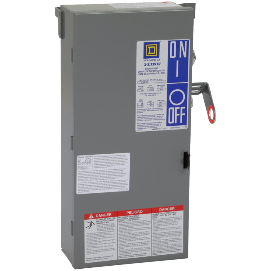 I-Line II Busway Plug-In Unit, Fusible, 4-Pole, 3-Fuse, 277/480 Vac, 100A