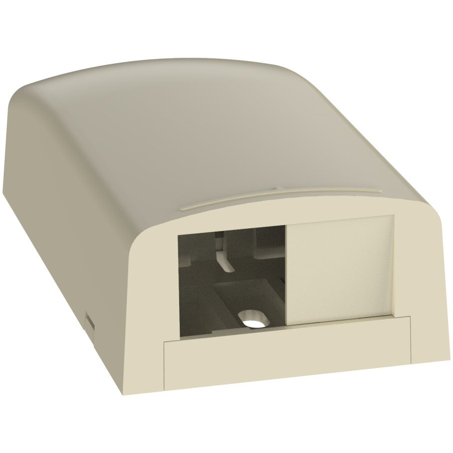 Mini-Com Elongated Surface Mount Box, 2-Port, Ivory