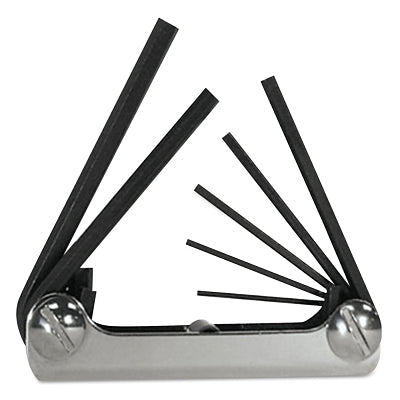 Metric Fold-Up Hex Key Set, 7 per Fold-Up, Hex Tip, Metric, Short