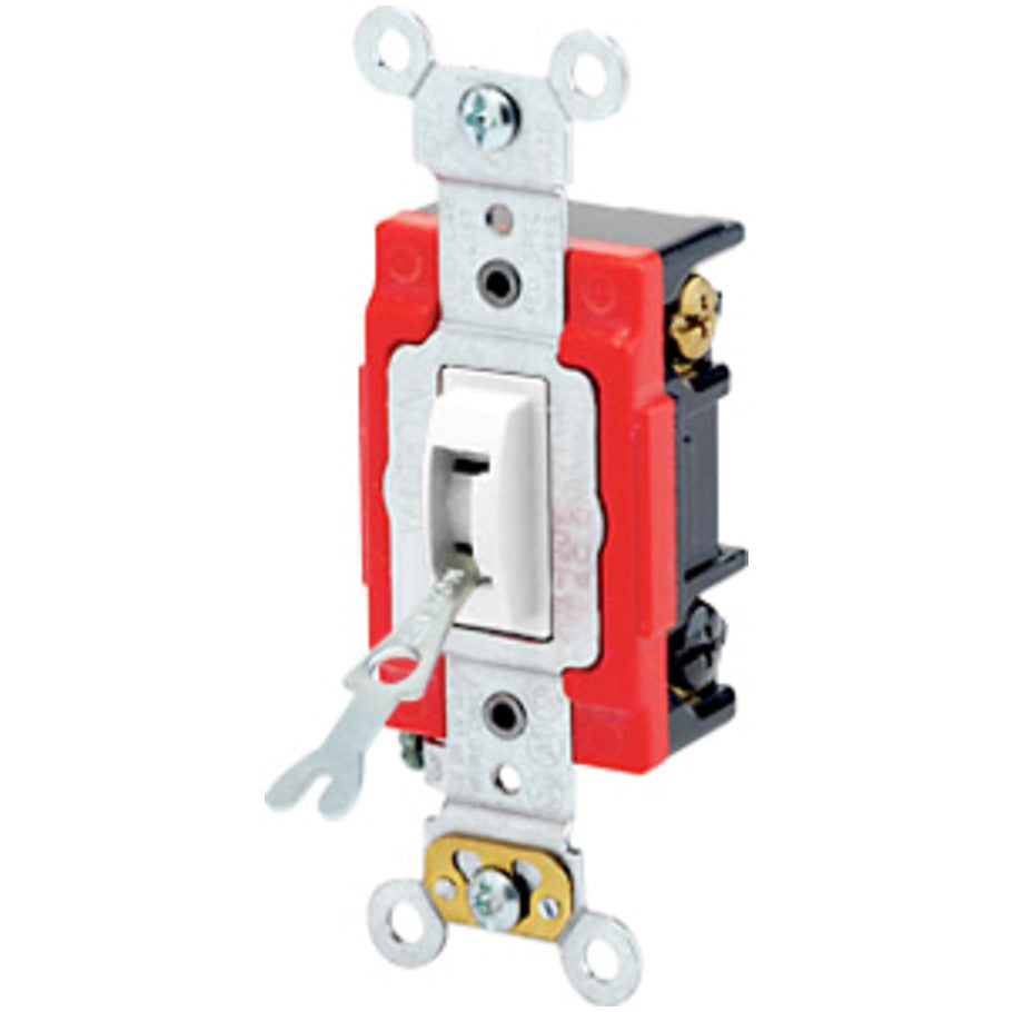 20A Extra Heavy Duty Industrial 3 Way Locking AC Quiet Switch, White