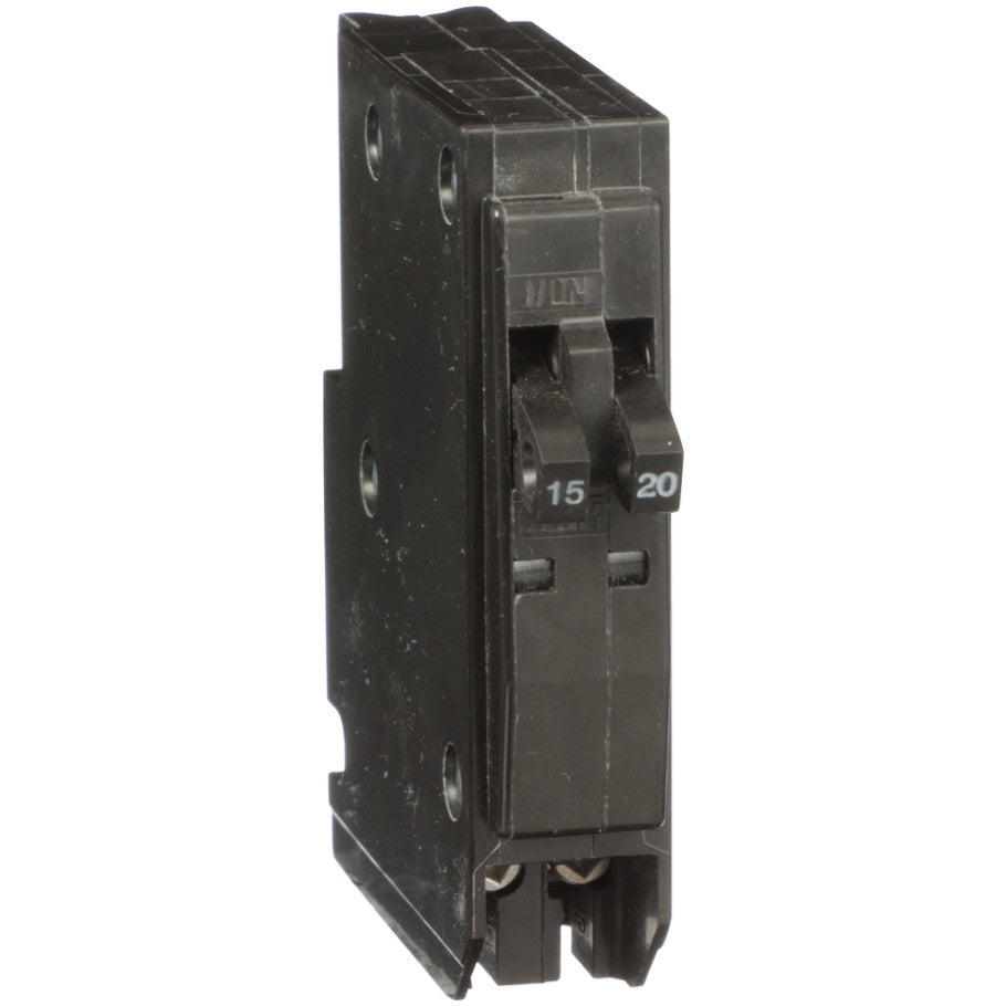 QO Miniature Circuit Breaker, Plug-In, Tandem, 10kA, 120/240 Vac, 1-Pole, 15/20A