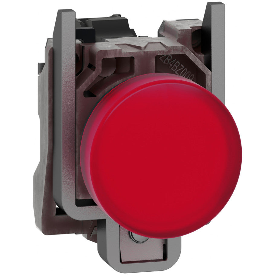 Harmony XB4 Pilot Light Complete, 22mm, 110-120V, Integral LED, Plain Lens, Red