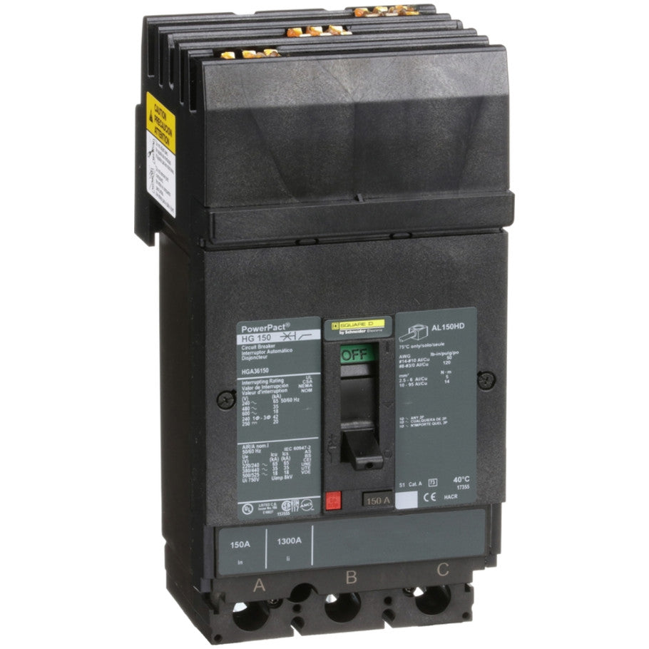H-Frame 18kA AIR Thermal Magnetic 150A 600V 3-Pole Circuit Breaker