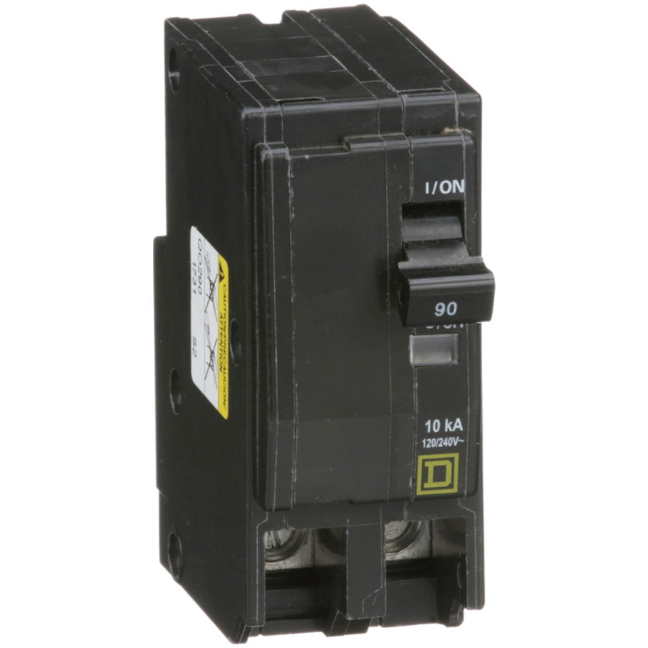 QO Miniature Circuit Breaker, Plug-On Mount, 10 kA, 120/240 Vac, 2-Pole, 90A