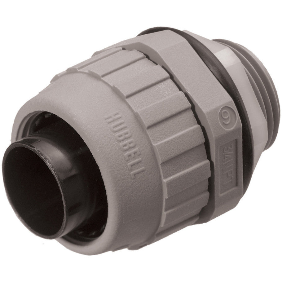 Liquid Tight Connector, Nylon, Straight, Gray, 1/2 in.