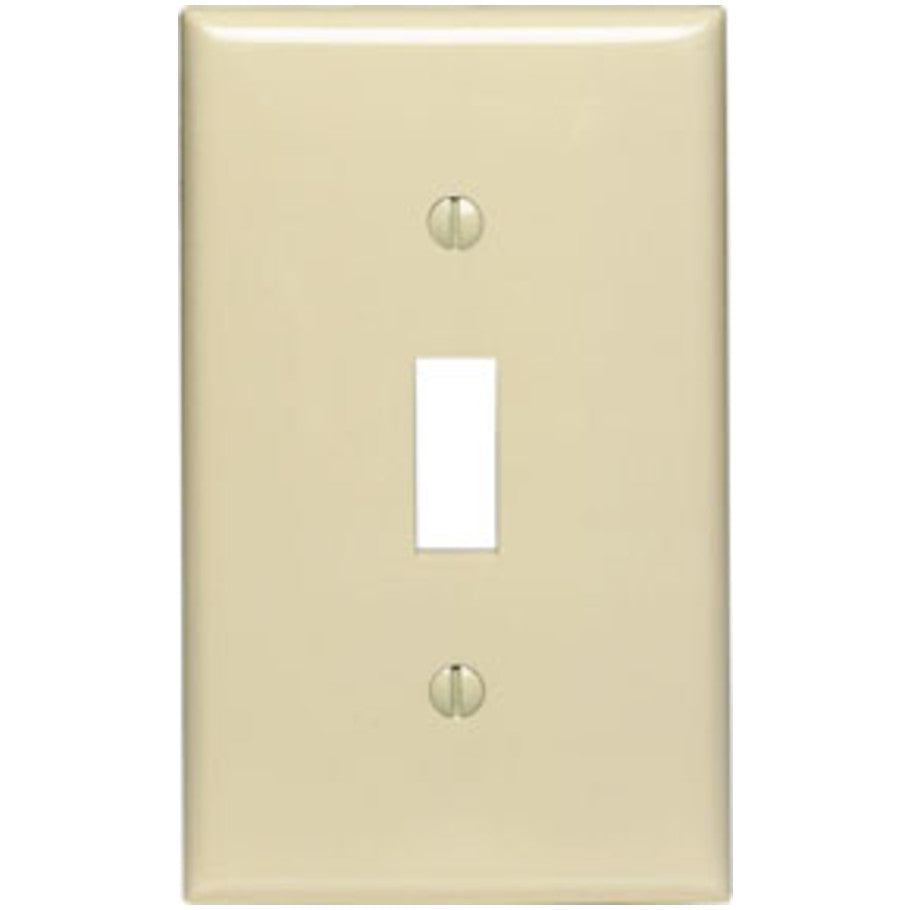 Toggle Switch Wall Plate, Device Mount, Nylon 1-Gang, Light Almond