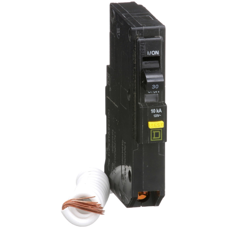 QUIK-GARD QO Miniature Circuit Breaker, Plug-In, Ground Fault Protection, 10kA, 120 Vac, 1-Pole, 30A