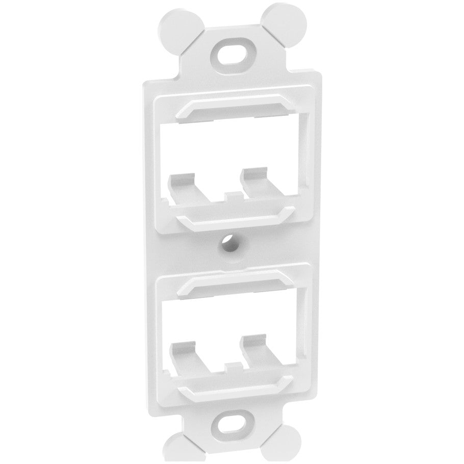 Mini-Com 106 Duplex Outlet Frame, 4-Port, White