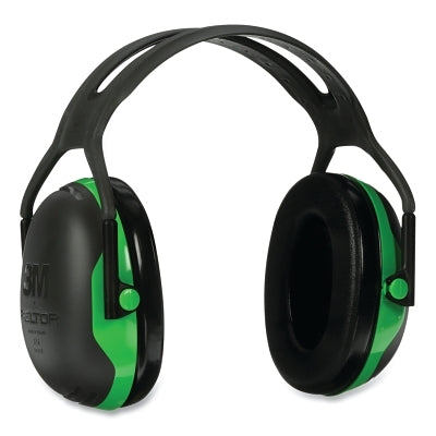 3M X1A PELTOR X Series Earmuff, 22 dB NRR, Black/Green, Over the Head
