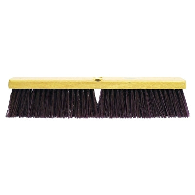 Garage Broom, 24 in Hardwood Block, 3-1/4 in Trim L, Polypropylene Fill
