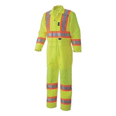 FR Cotton Coveralls with Reflective Trim, Hi-Viz Yellow/Green, Size M
