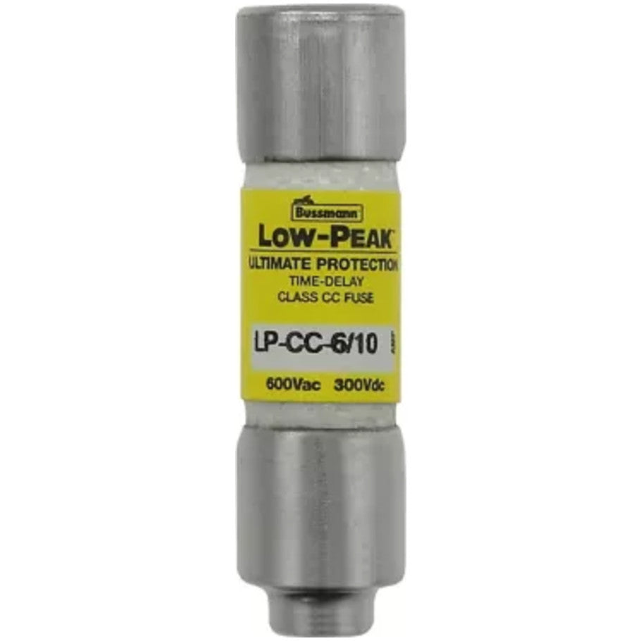Low-Peak LP-CC Series Class CC Time Delay Fuse, Rejection, Current-Limiting, 6/10A, 600Vac/300Vdc, 13/32 x 1-1/2 in.