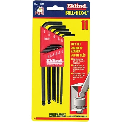Ball-Hex-L Key Set, Hex Ball, Inch, 11 Pc