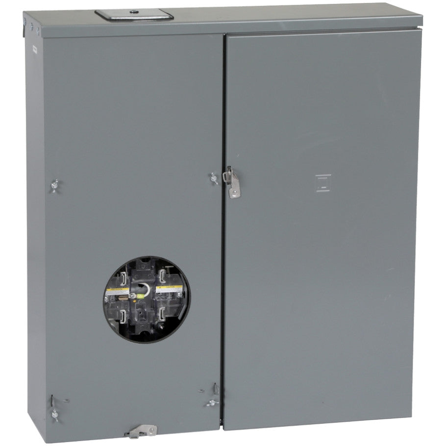 Meter Mains, QO, CSED, Ringless Socket, 400A, Surface Mount, Maximum 8 Spaces, 16 Circuits, Class 320, Lever Bypass