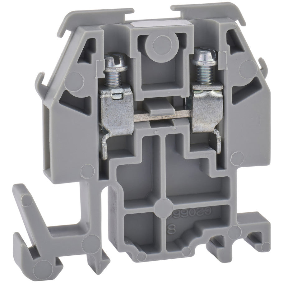 Terminal block, Linergy, box lug connector, gray colored block, 30A, 600V