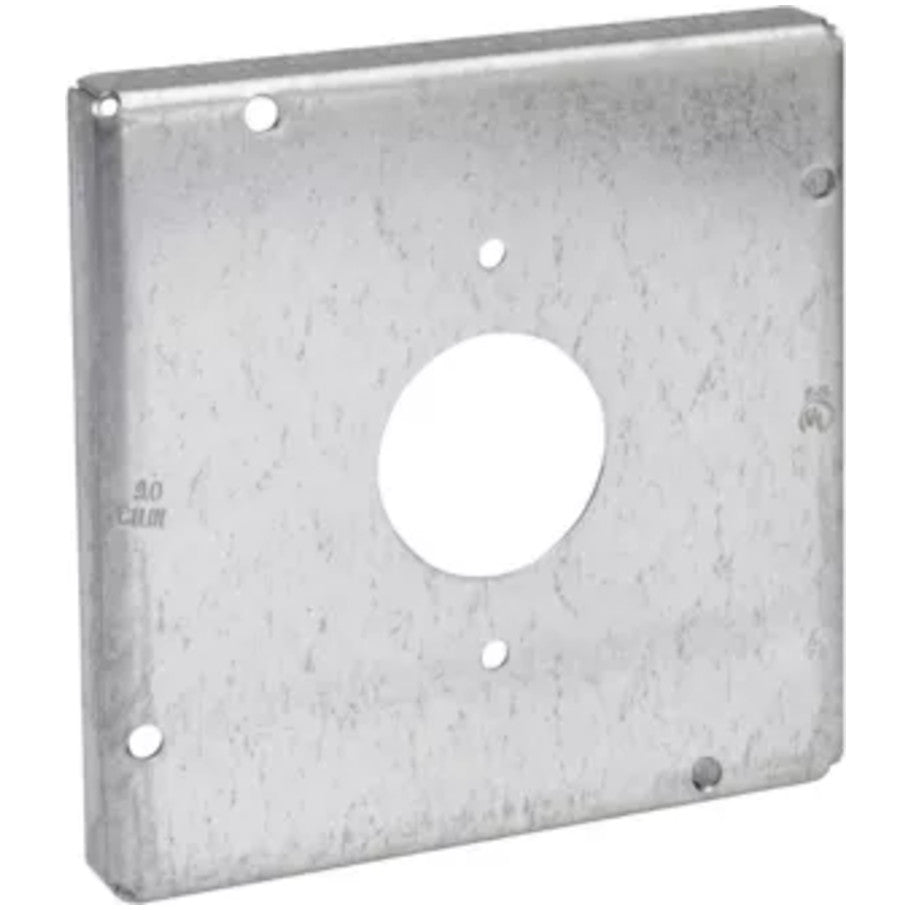 4-11/16 in. Square Surface Cover, Steel, 1/2 in. Raised, Single Receptacle 1-13/32 in.