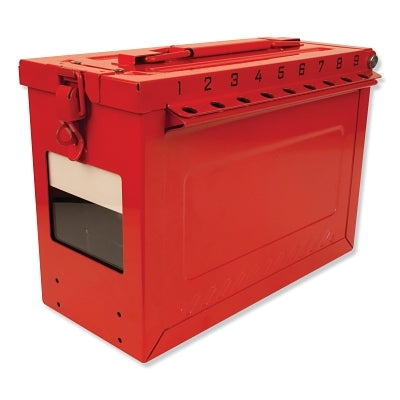 Group Lock Box, Max Number of Padlocks: 19, 9-1/16 in x 6-27/64 in