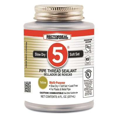 No. 5 Pipe Thread Sealant, 1/2 pt Can, Yellow