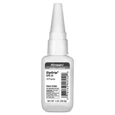 ZipGrip GPE 30 Cyanoacrylate Adhesive, 1 oz, Bottle, Clear
