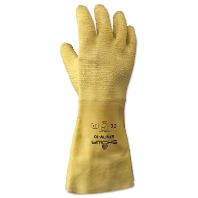 Original Nitty Gritty Rubber-Coated Gloves, Large, Gray/Yellow