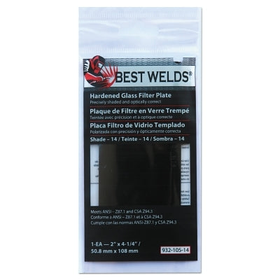 Glass Filter Plate, Shade 14, 2 in x 4-1/4 in, Green