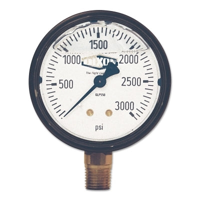 Liquid Filled Gauges, 0 to 30 psi, 1/4 in NPT(M), Lower Mount