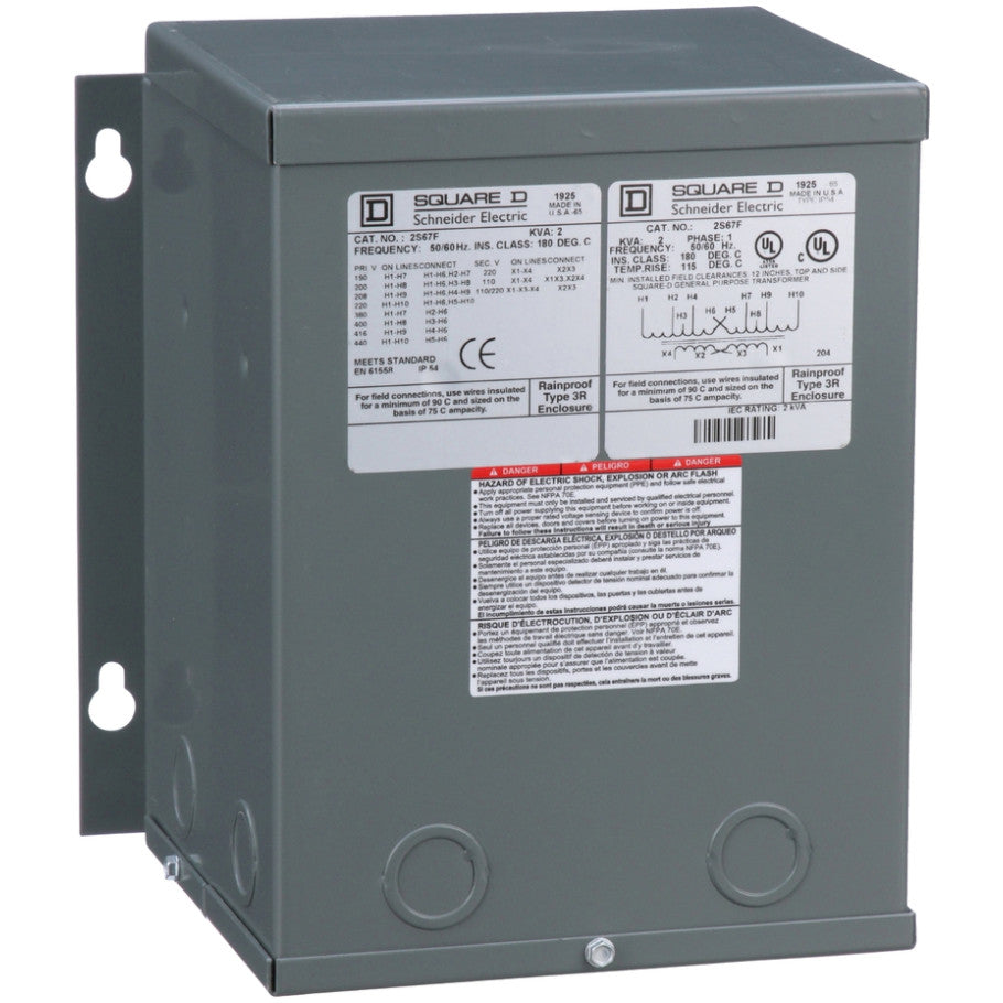 Transformer, dry type, encapsulated, 2kVA, 1 phase, multiple voltages, 9A, 115C rise  TAA, BAA, BABA, BAA_COTS