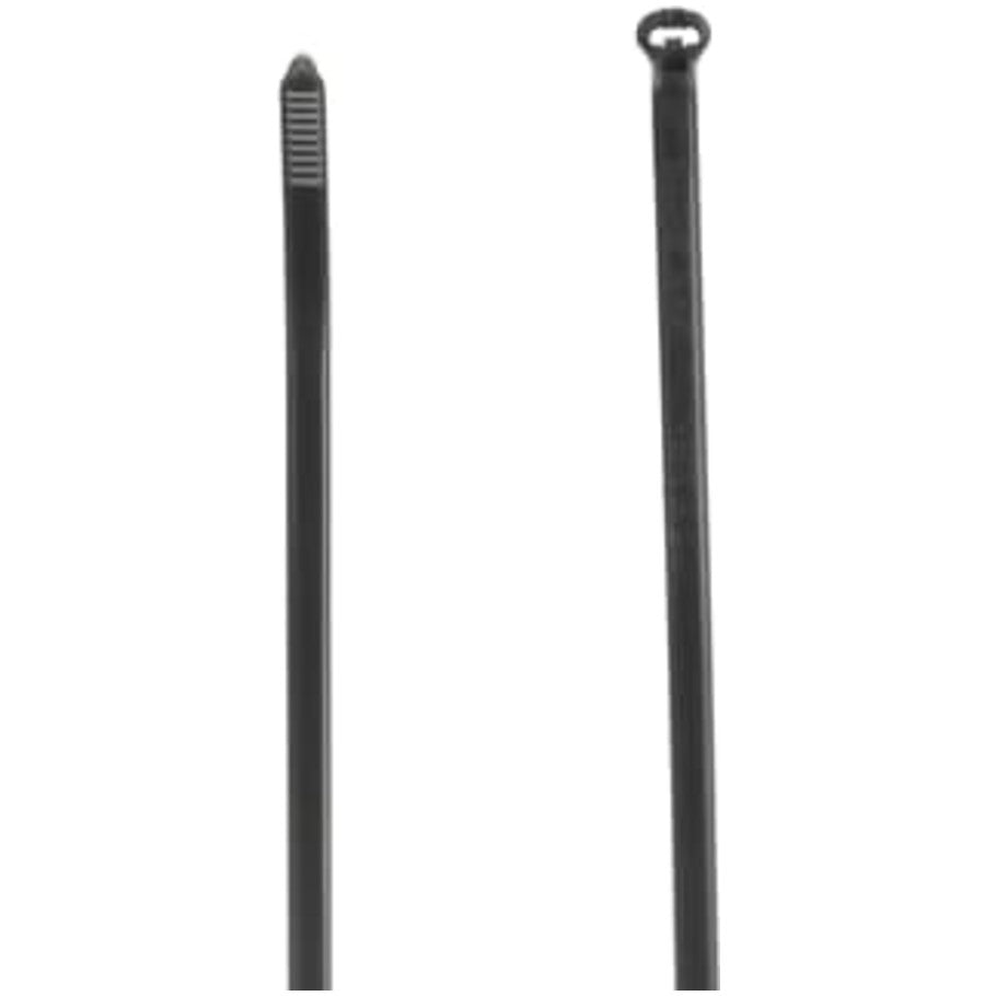Ty Rap Cable Tie, Weather Resistant, Stainless Steel Locking Device, 13.40 L x 0.27 in. W, Black Nylon