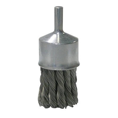 Knot Wire End Brush, Steel Bristles, 1-1/8 in Brush dia x 0.0118 in Wire, 20000 RPM, 1 EA/EA