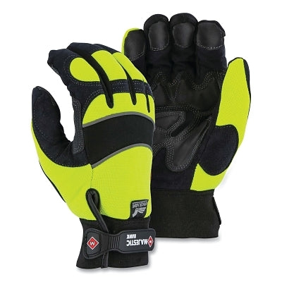 Winter Lined Armor Skin Mechanics Gloves with Heatlok Lining, Armor Skin, 11/X-Large, Black/Hi-vis Yellow